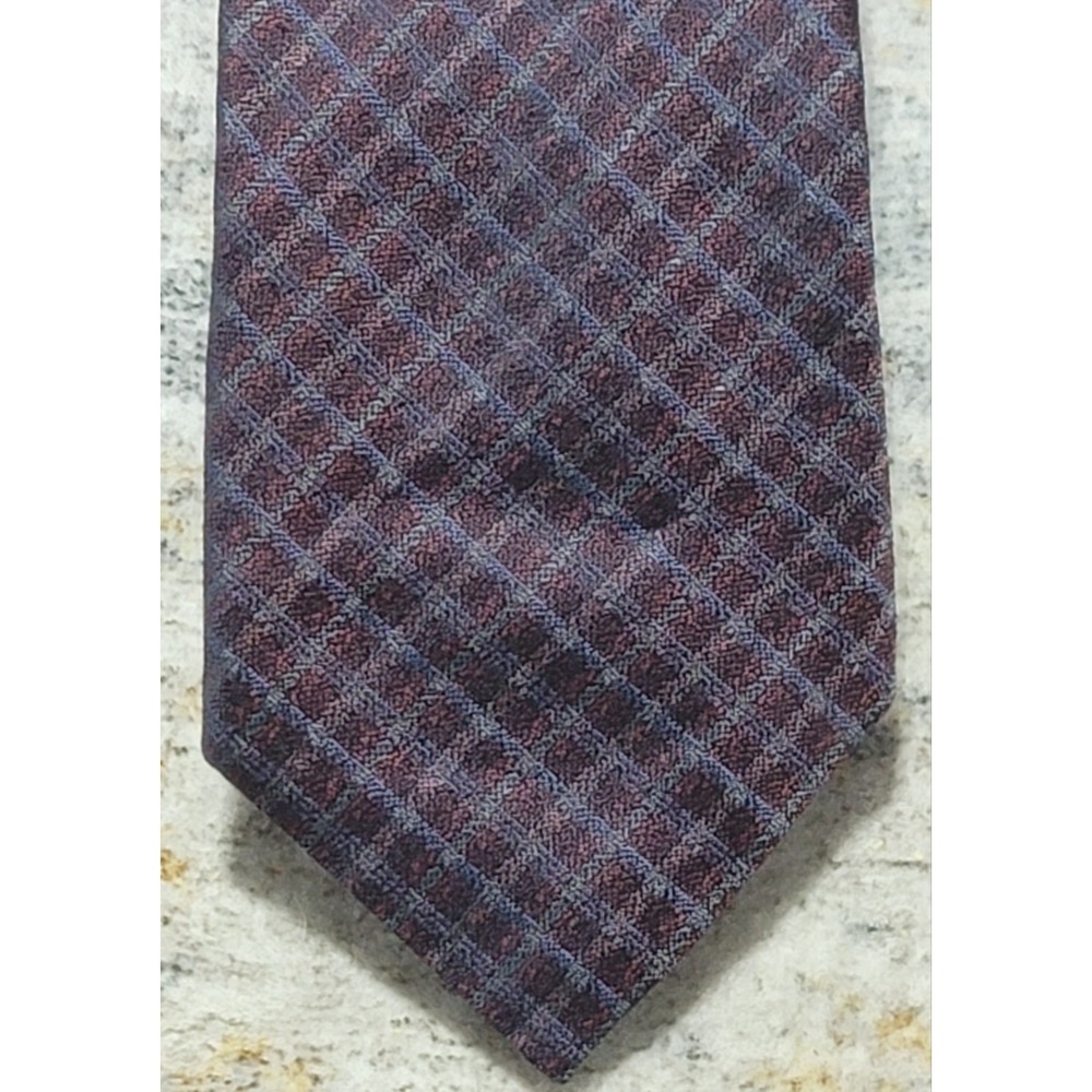 Canali Men's Burgundy Blue 100% Silk Tie‎ Made In Italy